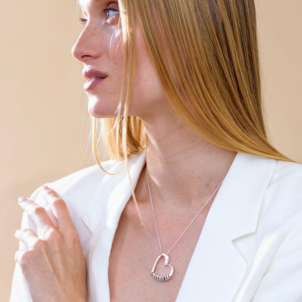 Personalized Heart Pendant Necklace with Engraved Names