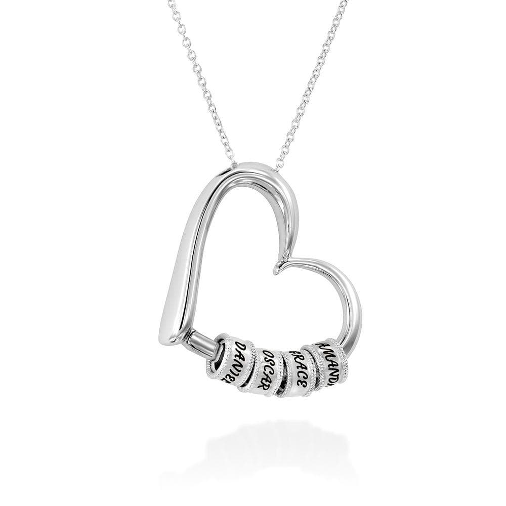 Personalized Heart Pendant Necklace with Engraved Names
