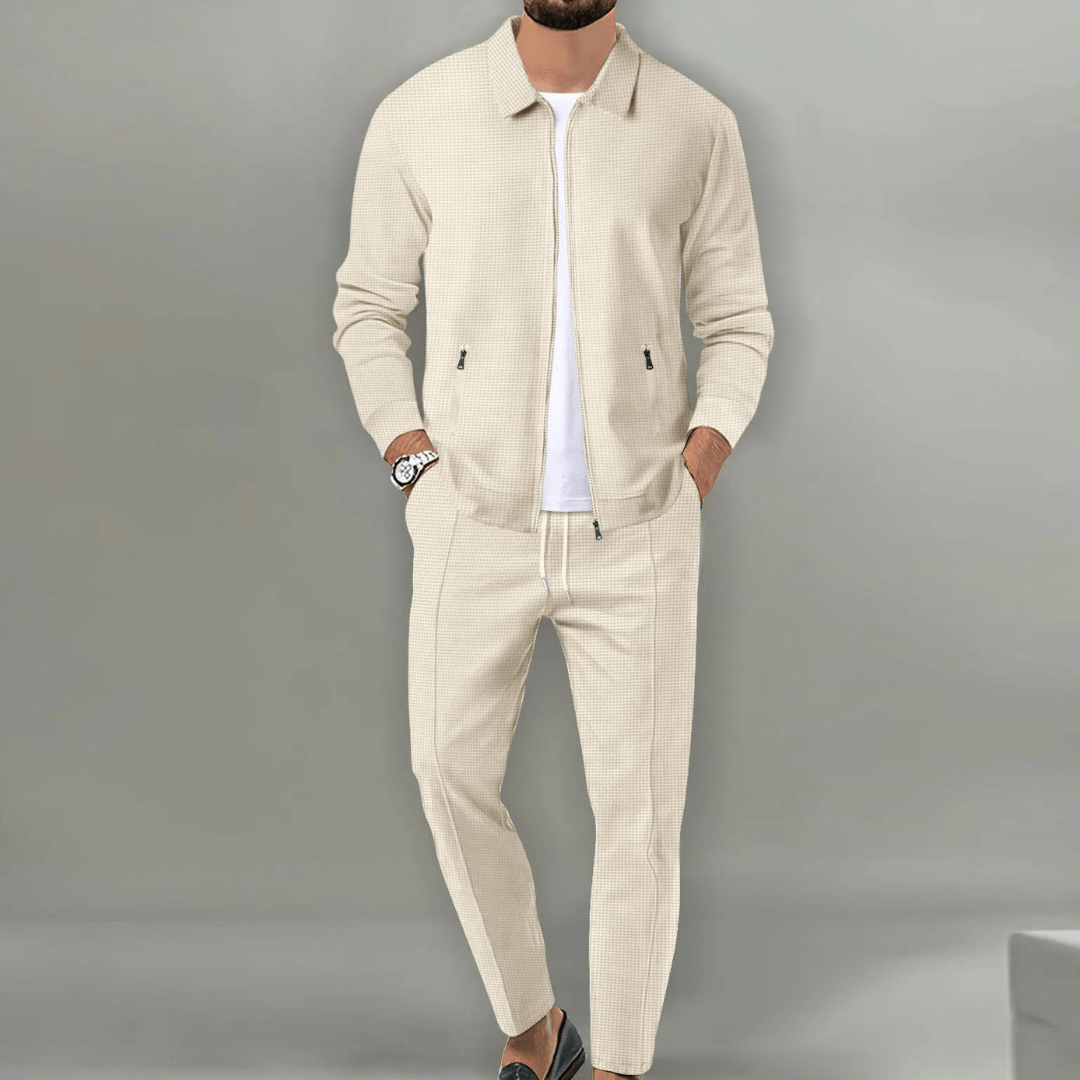 Stylish Waffle Knit Set for Men
