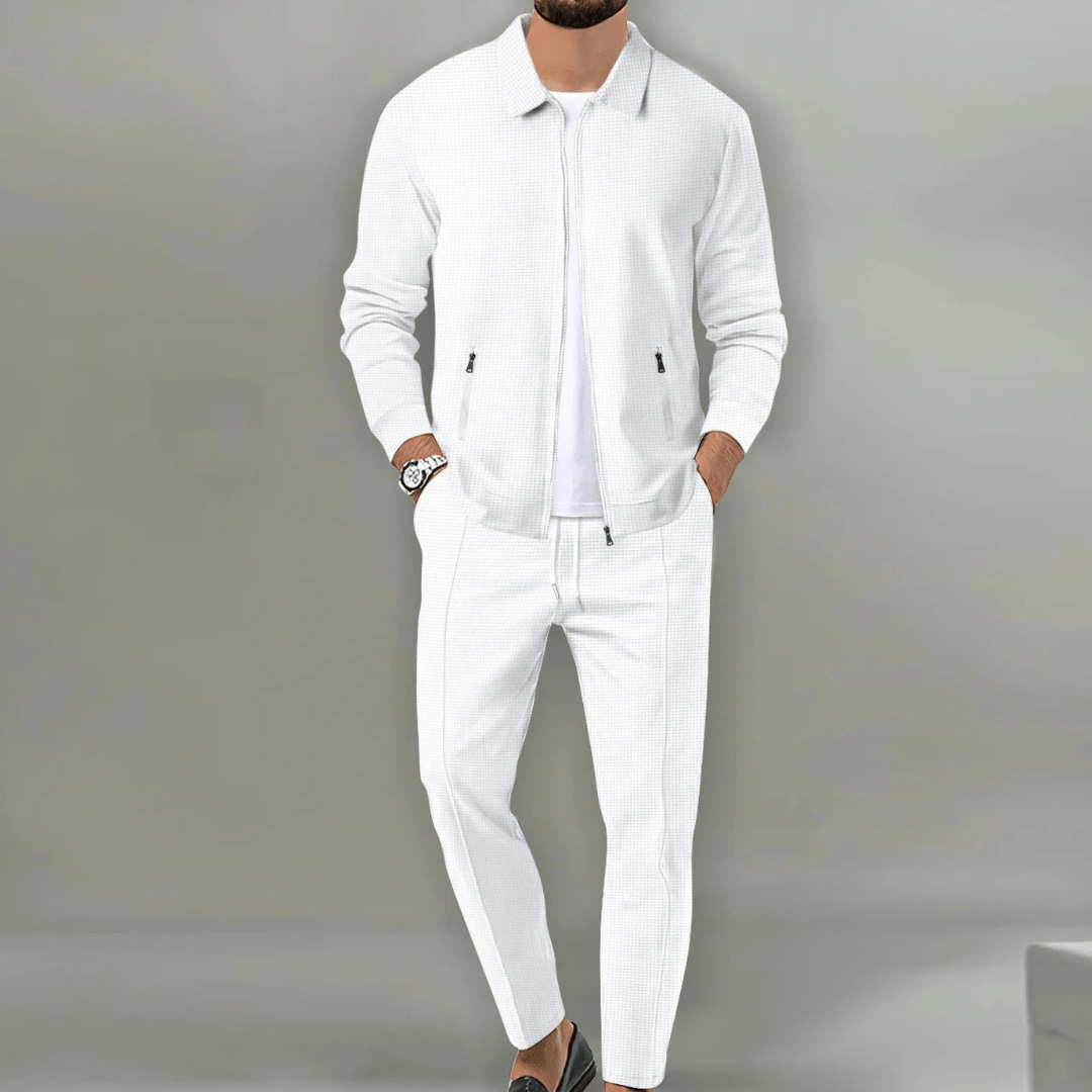 Stylish Waffle Knit Set for Men