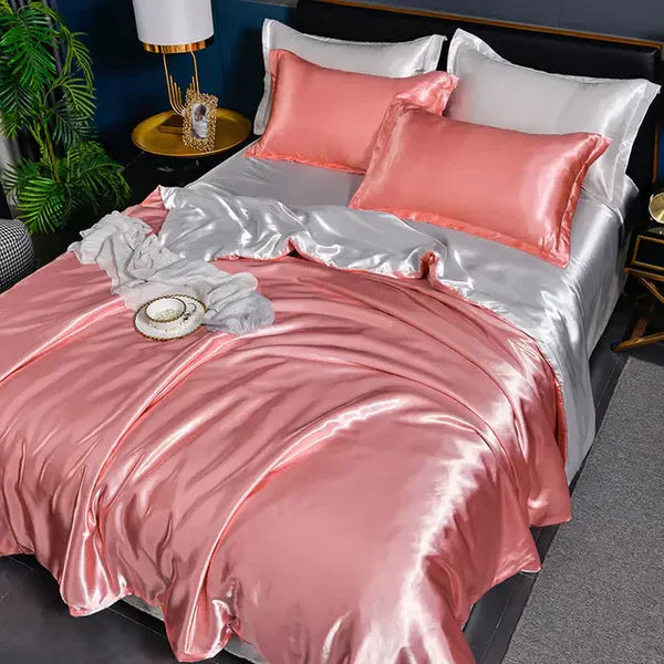 Satin Duvet Cover Set with Pillowcases - Soft Luxury