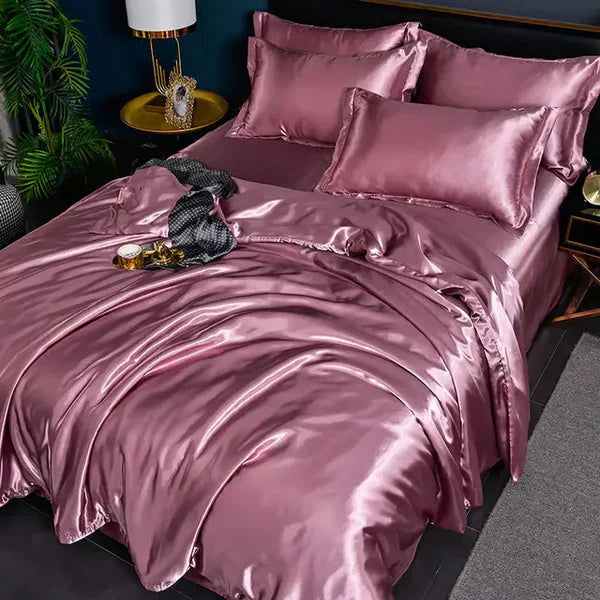 Satin Duvet Cover Set with Pillowcases - Soft Luxury