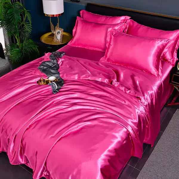 Satin Duvet Cover Set with Pillowcases - Soft Luxury