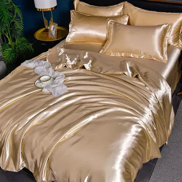 Satin Duvet Cover Set with Pillowcases - Soft Luxury