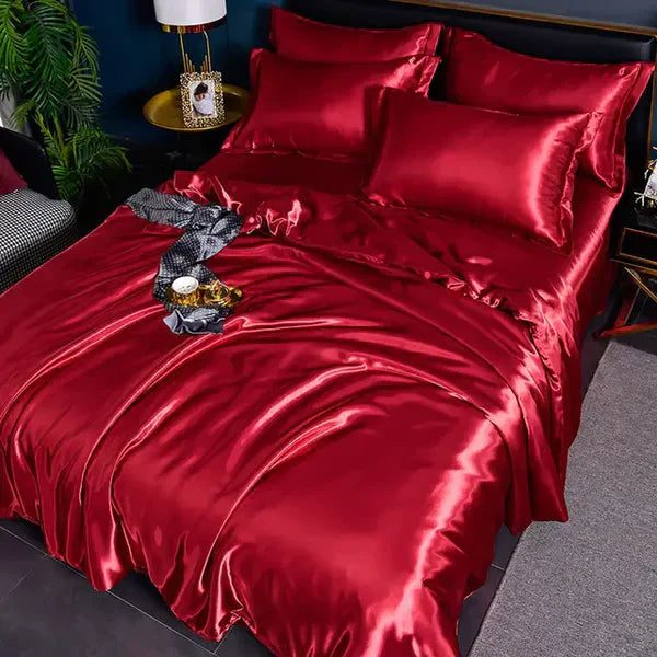 Satin Duvet Cover Set with Pillowcases