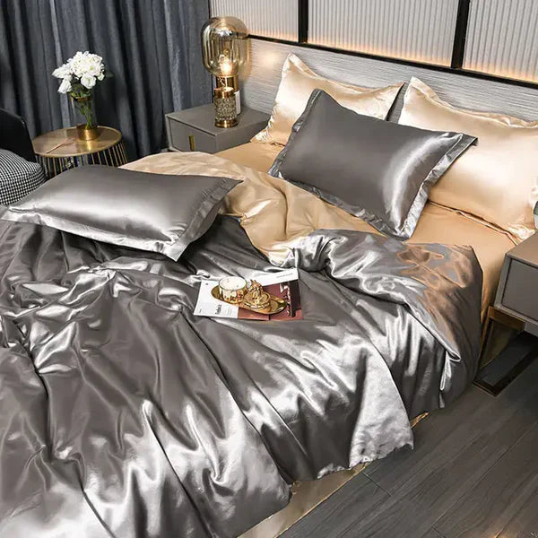 Satin Duvet Cover Set with Pillowcases
