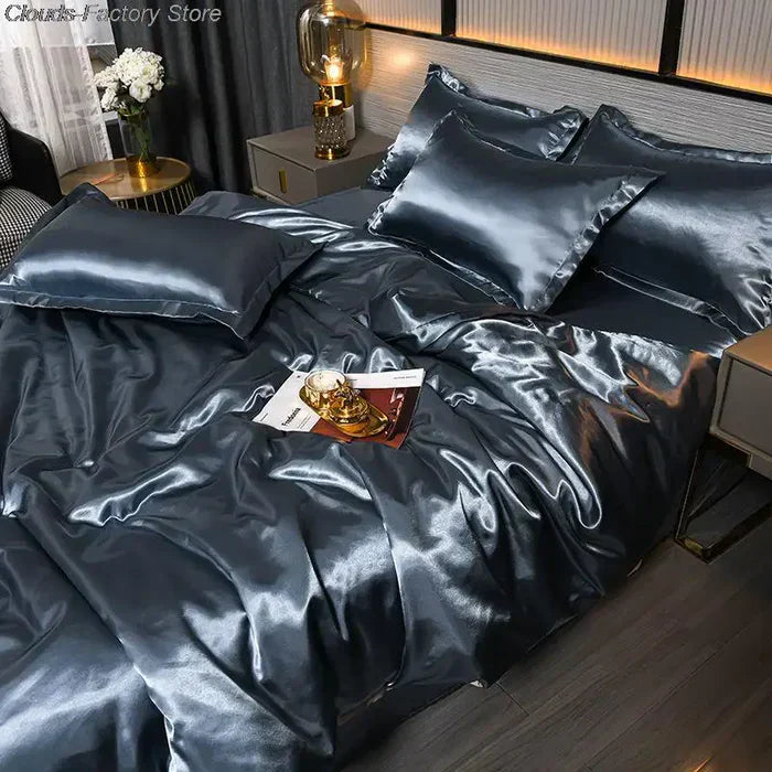 Satin Duvet Cover Set with Pillowcases