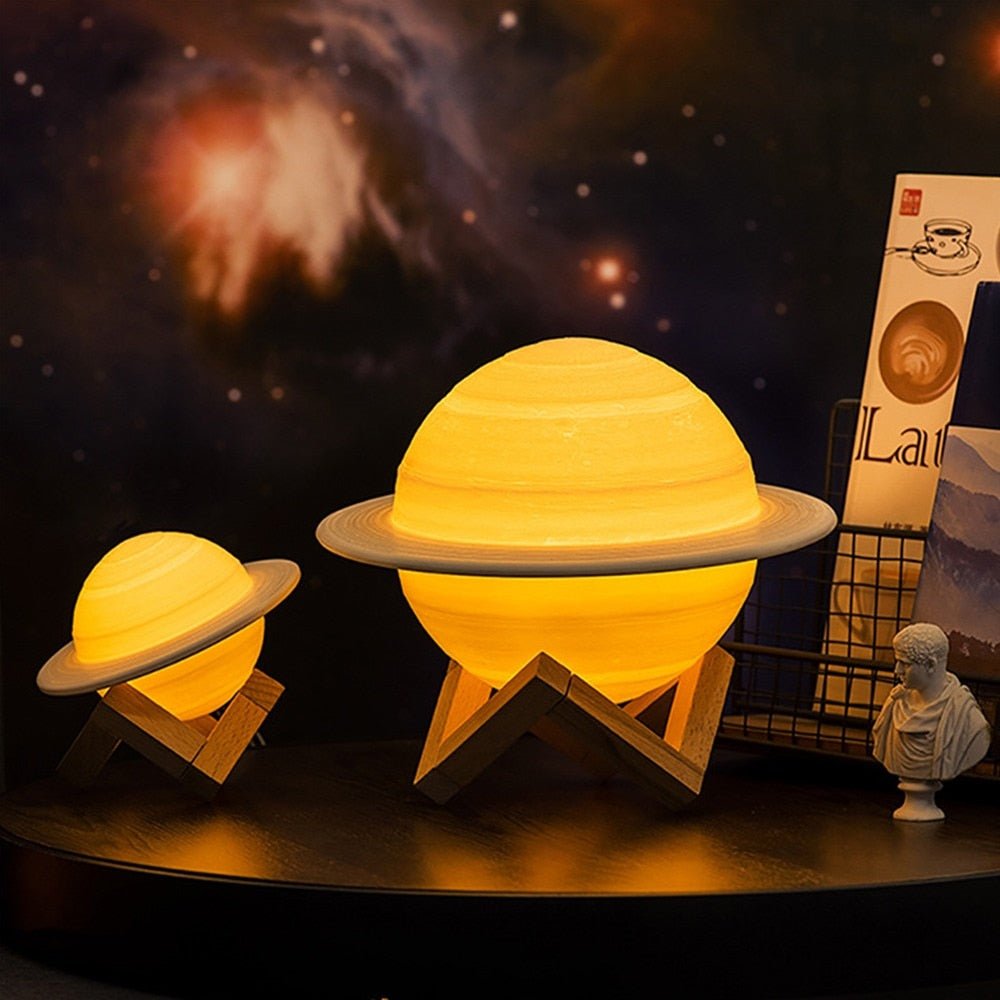 SaturnGlow Rechargeable Planetary Lamp with Adjustable Lighting