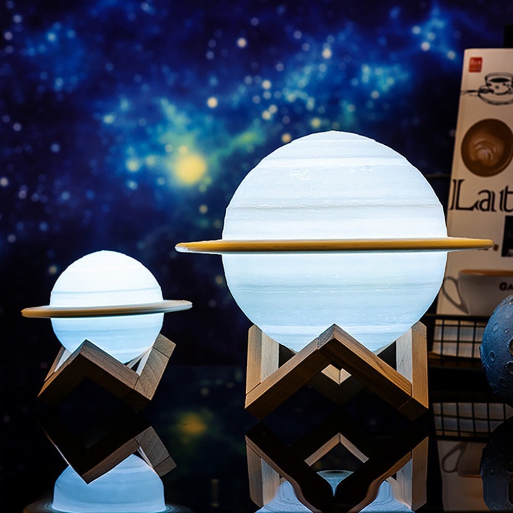 Saturn Planet Night Light with Adjustable Brightness and Rechargeable Battery
