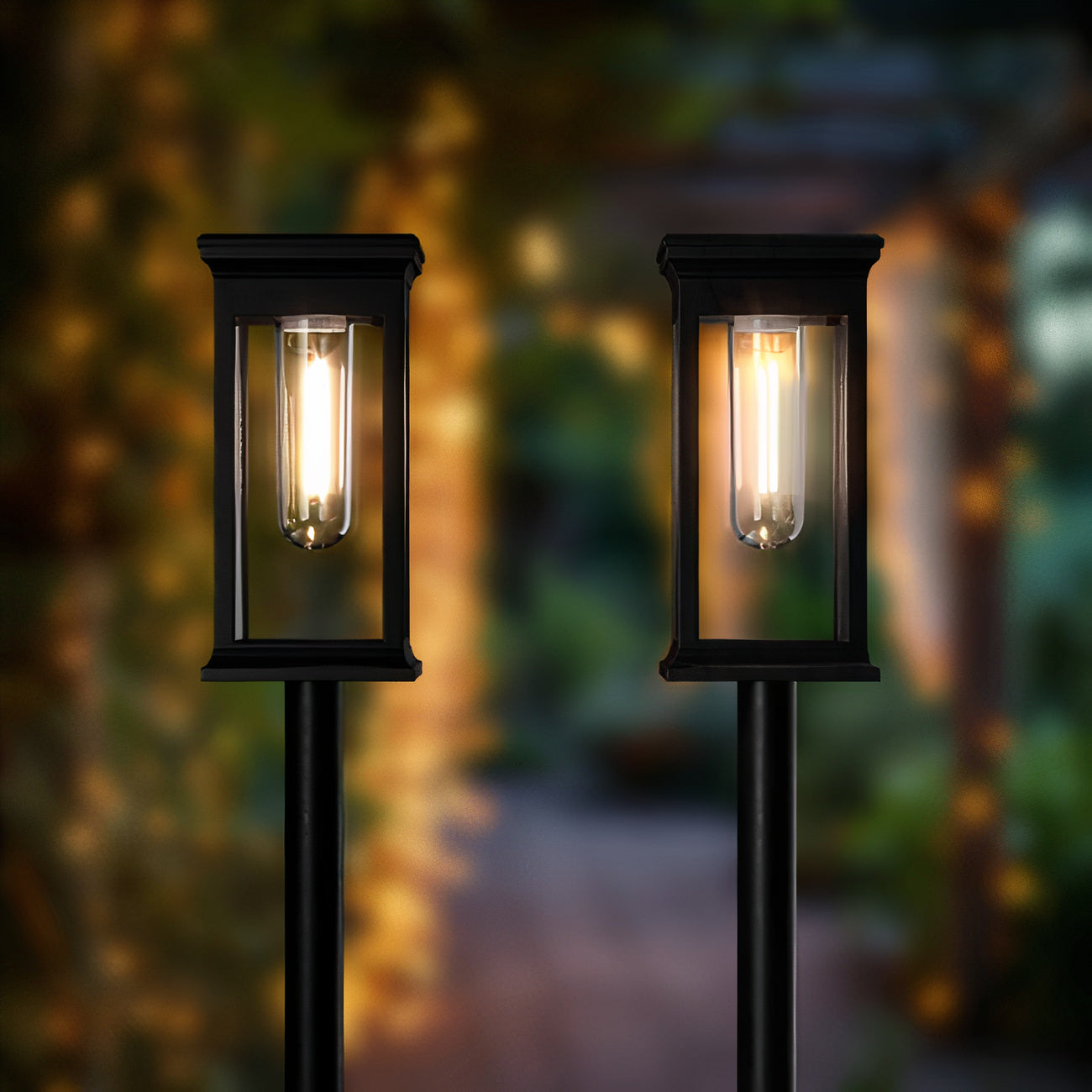 EcoShine Solar Path Lights - Weatherproof Garden Lamps (2 Pack)