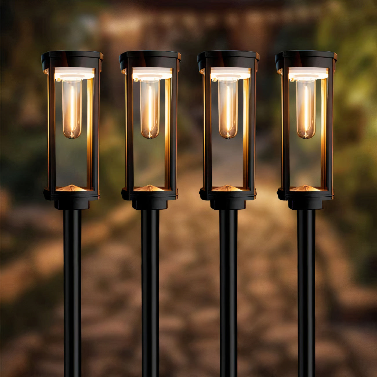 EcoShine Solar Path Lights - Weatherproof Garden Lamps (2 Pack)