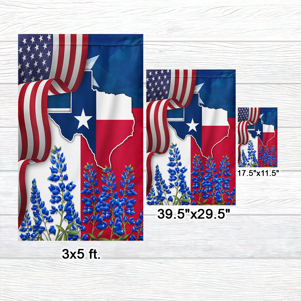 Double-Sided Texas Bluebonnet Canvas Flag