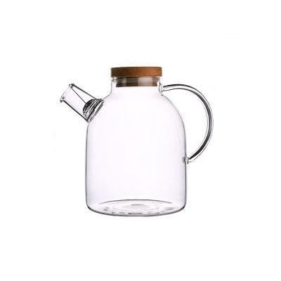 Scandinavian Borosilicate Glass Teapot Set with Oak Tray and Cups