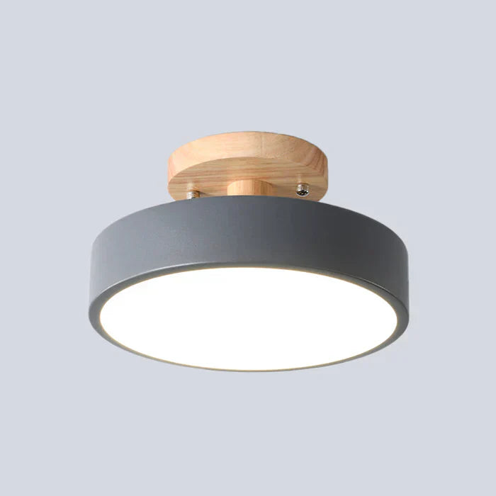 Scandinavian Wood and Metal LED Ceiling Lamp