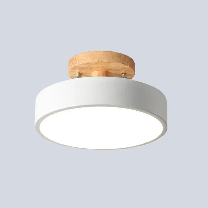 Scandinavian Wood and Metal LED Ceiling Lamp