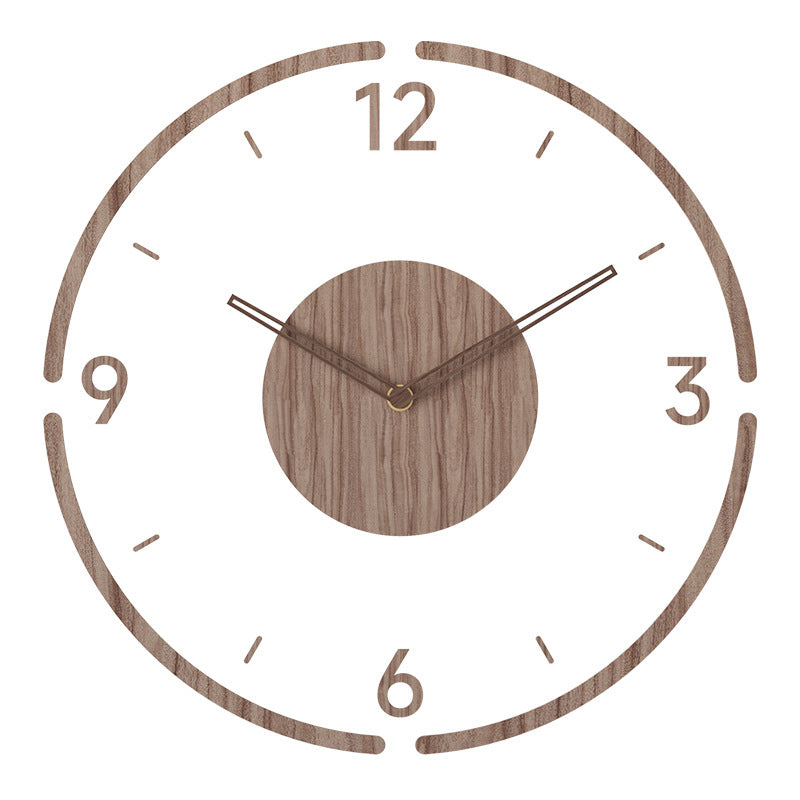 Scandinavian Solid Wood Wall Clock - Silent Minimalist Design