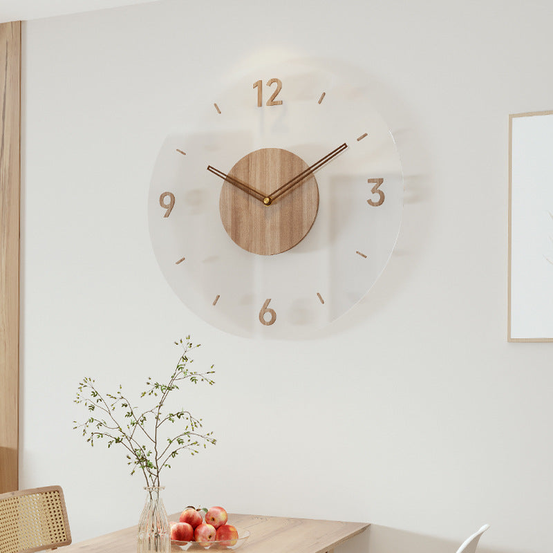 Scandinavian Solid Wood Wall Clock - Silent Minimalist Design