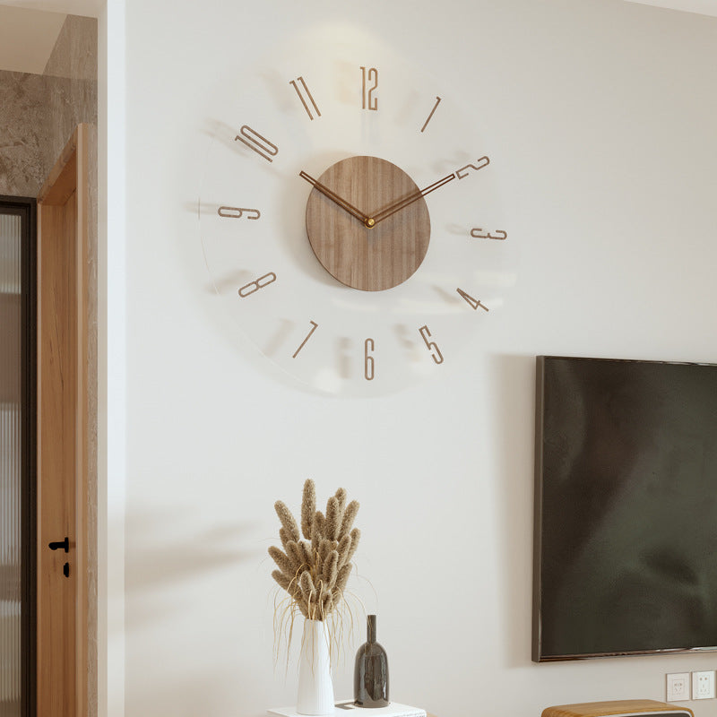 Scandinavian Solid Wood Wall Clock - Silent Minimalist Design