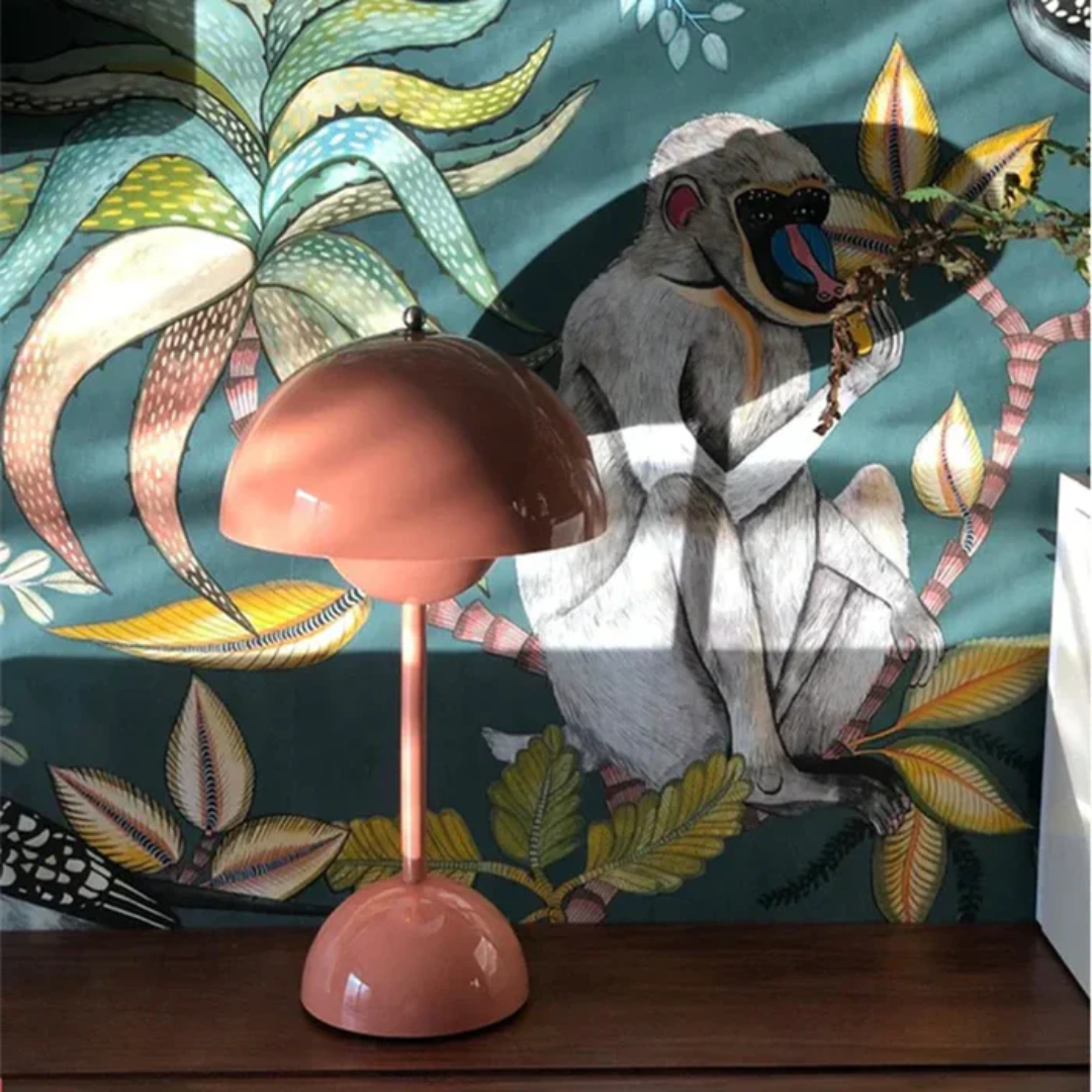 Rechargeable Scandinavian Table Lamp with Adjustable Brightness