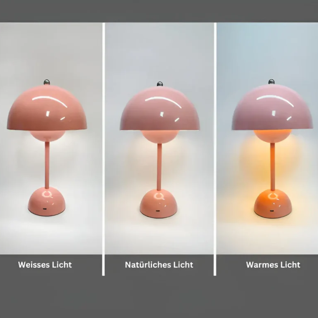 Rechargeable Scandinavian Table Lamp with Adjustable Brightness