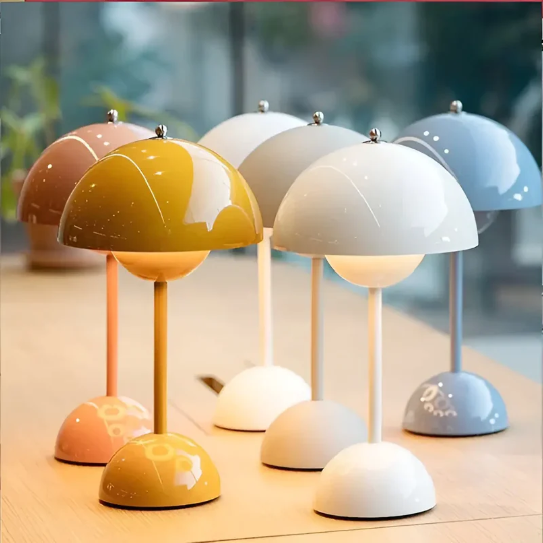 Rechargeable Scandinavian Table Lamp with Adjustable Brightness