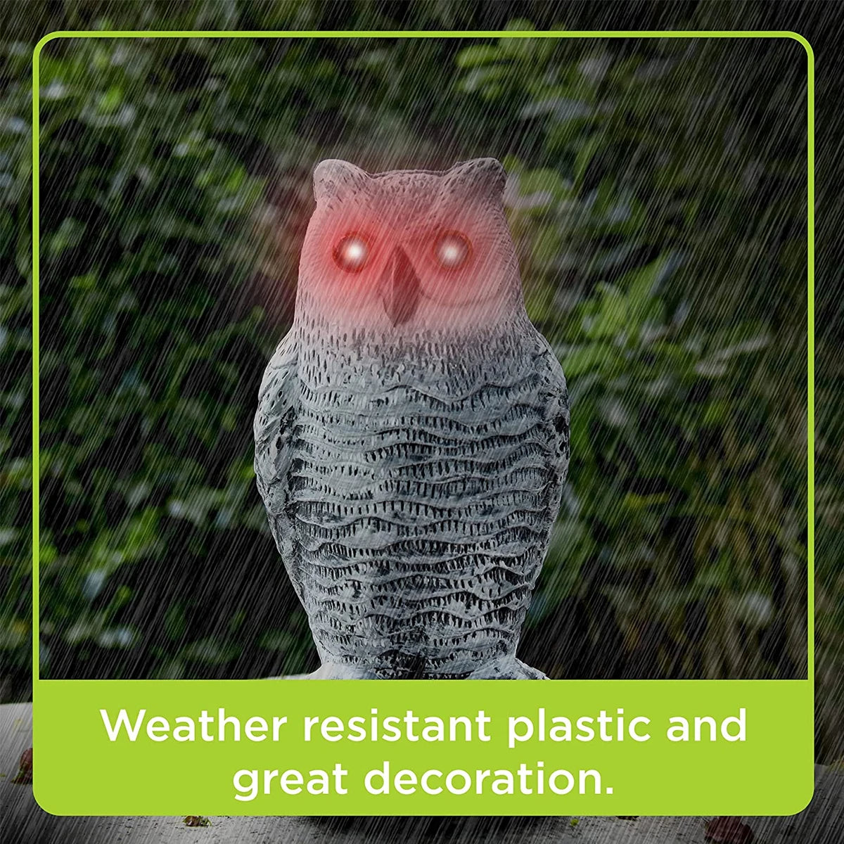 Realistic Owl Decoy Scarecrow with Flashing Eyes and Sounds