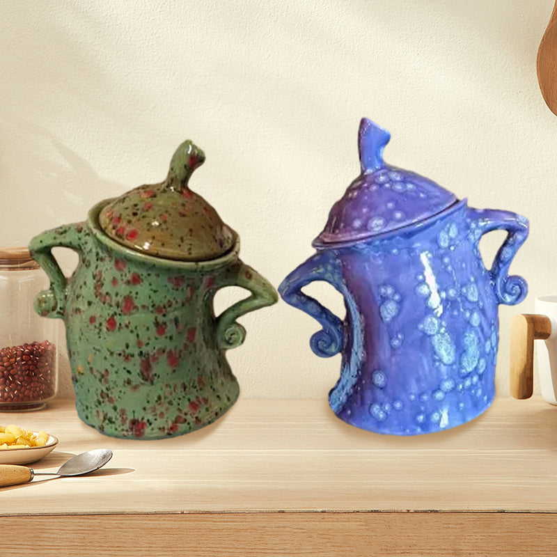 Decorative Storage Jar with Playful Design for Kitchen