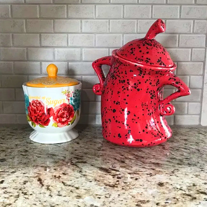 Decorative Storage Jar with Playful Design for Kitchen