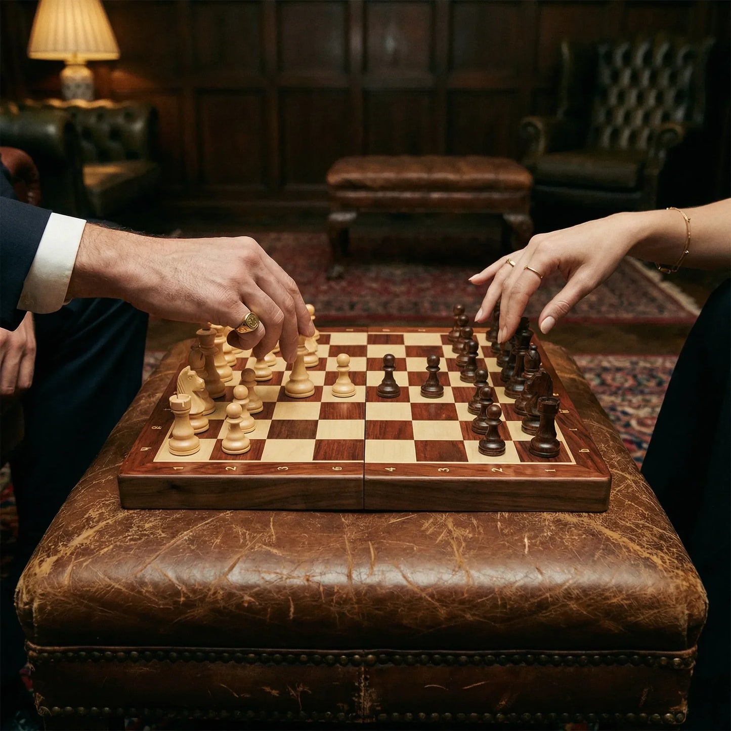 Foldable Wooden Chess Set with Pieces - Portable Classic Design