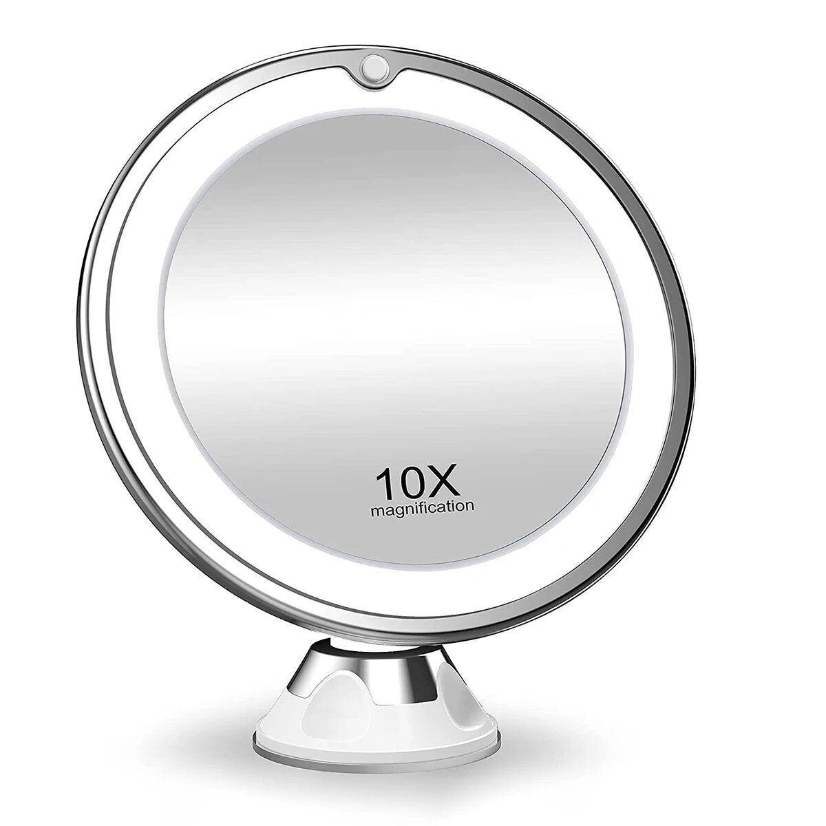 Illuminated LED Round Makeup Mirror with Light and 10x Magnification