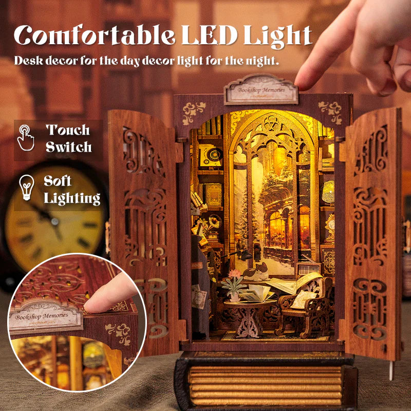 DIY Mini Bookshop Building Kit with Dust Cover