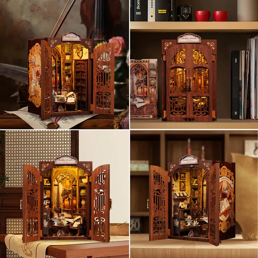 DIY Mini Bookshop Building Kit with Dust Cover