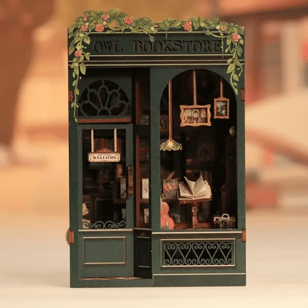 DIY Mini Owl Bookstore with LED Lights