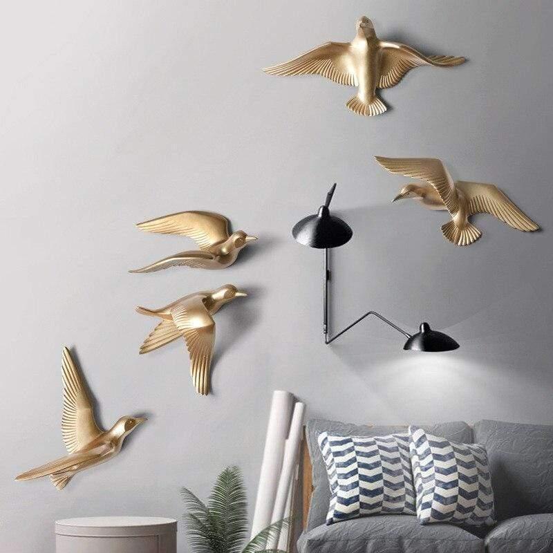 Laser-Engraved Seagull Wall Decoration in Resin