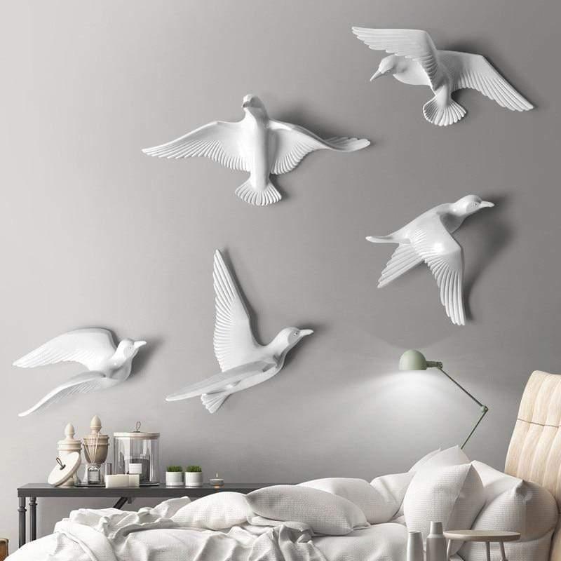 Laser-Engraved Seagull Wall Decoration in Resin