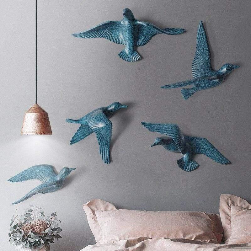 Laser-Engraved Seagull Wall Decoration in Resin