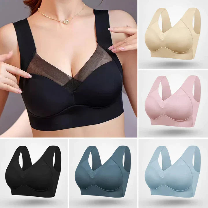 Breathable Seamless Push-Up Bra with Adjustable Straps
