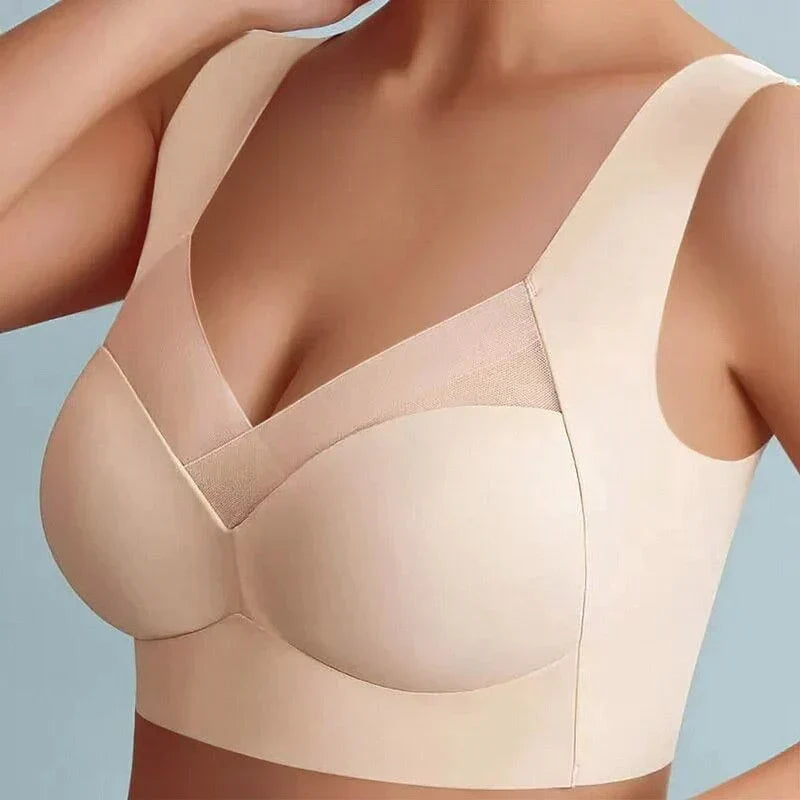 Breathable Seamless Push-Up Bra with Adjustable Straps
