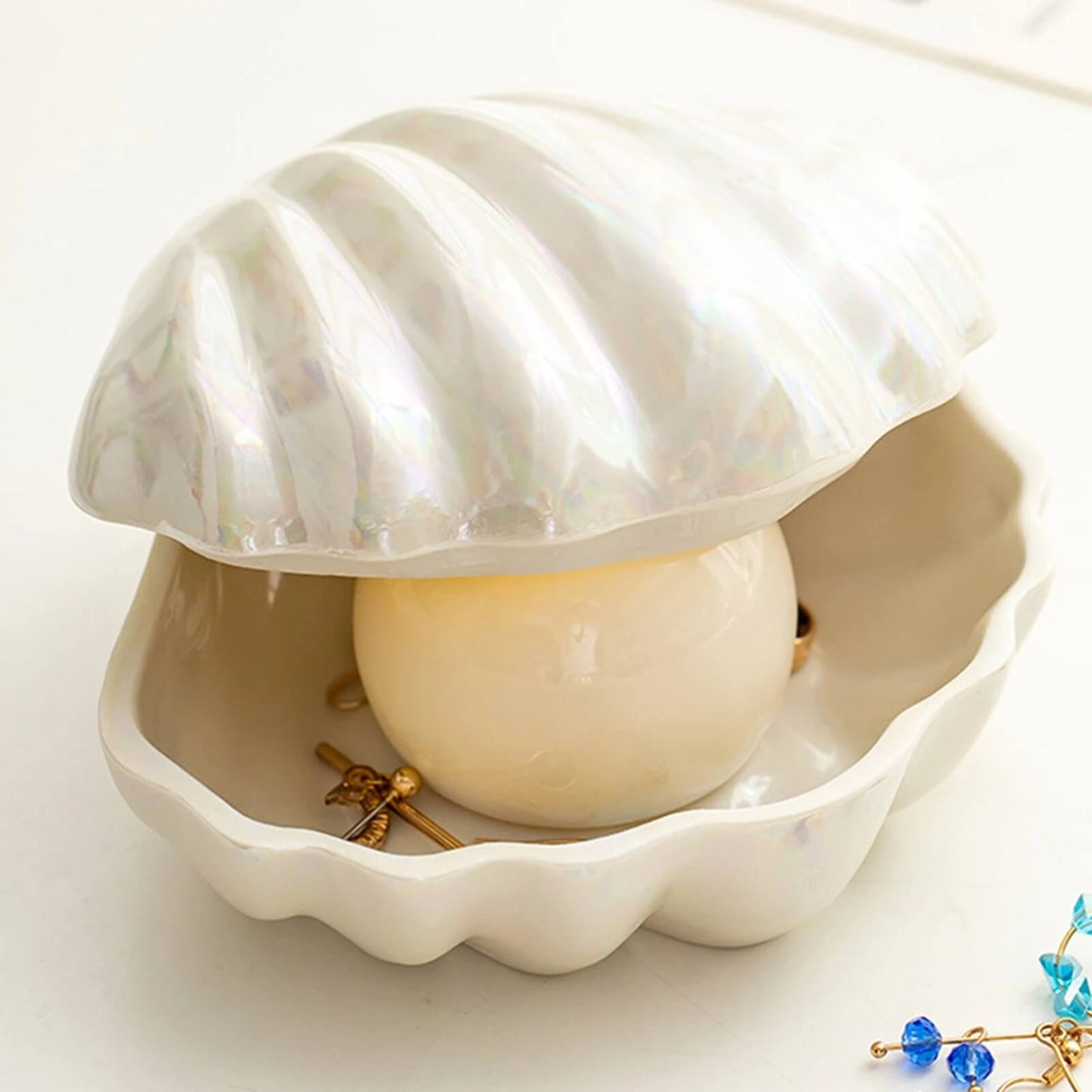 Ceramic Shell Jewelry Organizer Box