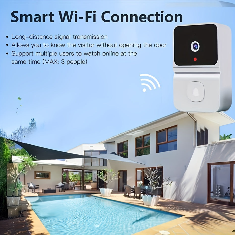 Wireless Doorbell Camera with Night Vision and Rechargeable Battery