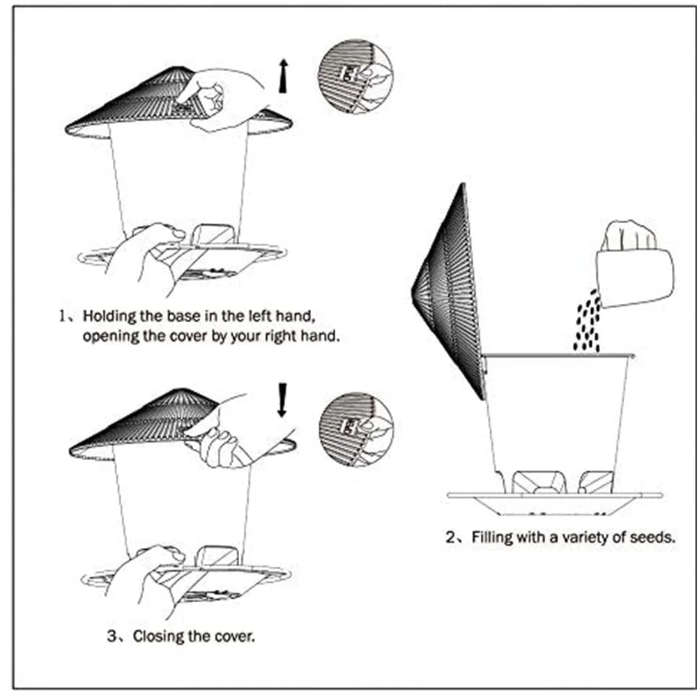 Hanging Bird Feeder with Automatic Seed Dispenser and Weather-Resistant Design