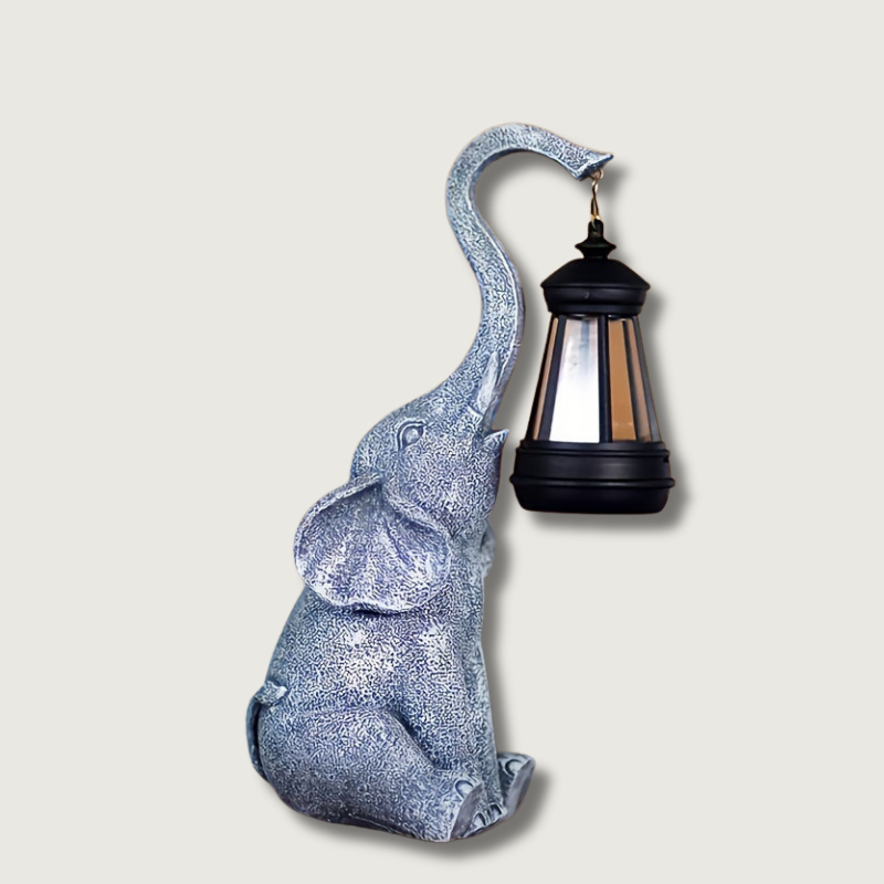 Solar-Powered Elephant Table Lamp for Indoor and Outdoor Decor
