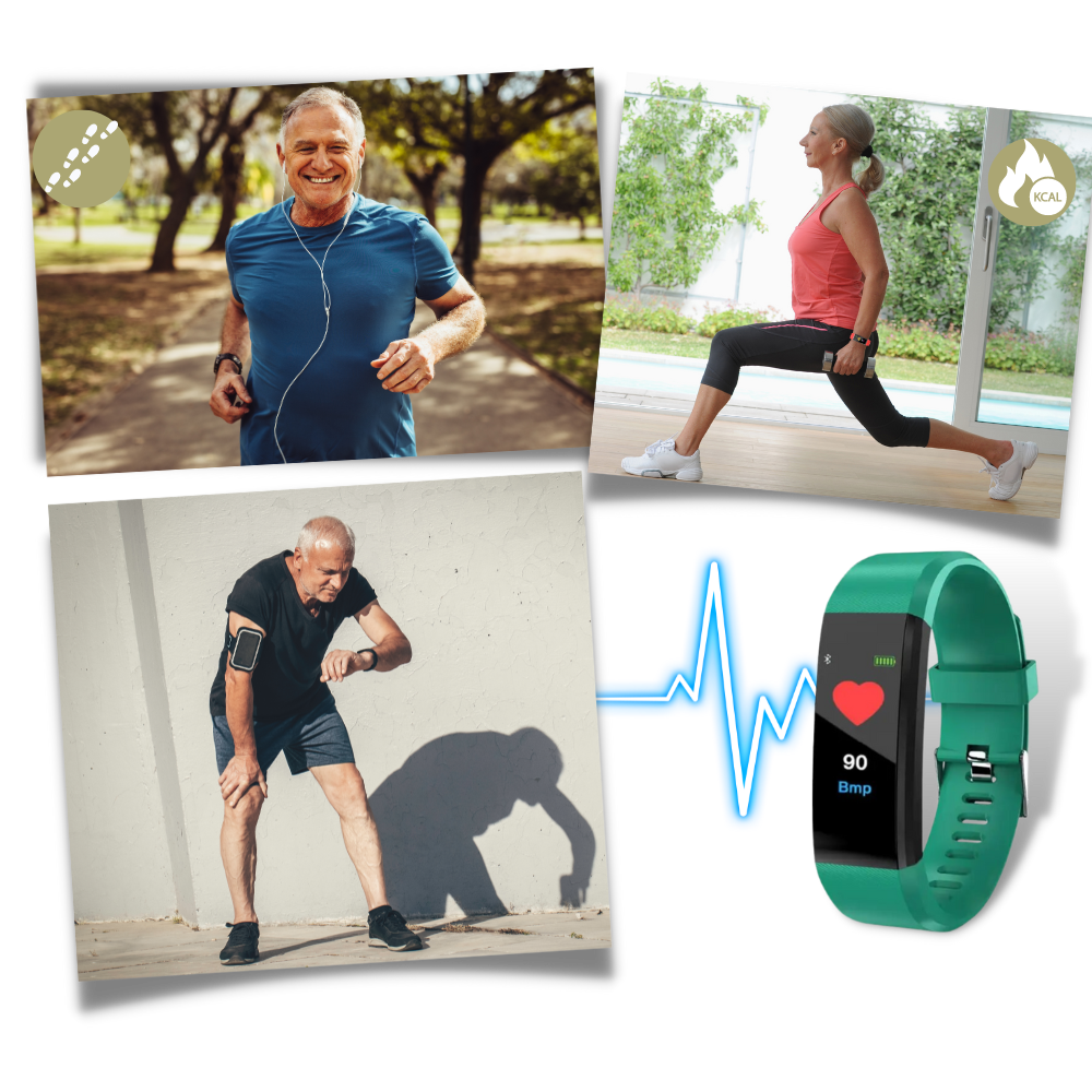 Senior Smartwatch Fitness Tracker with Heart Rate Monitoring