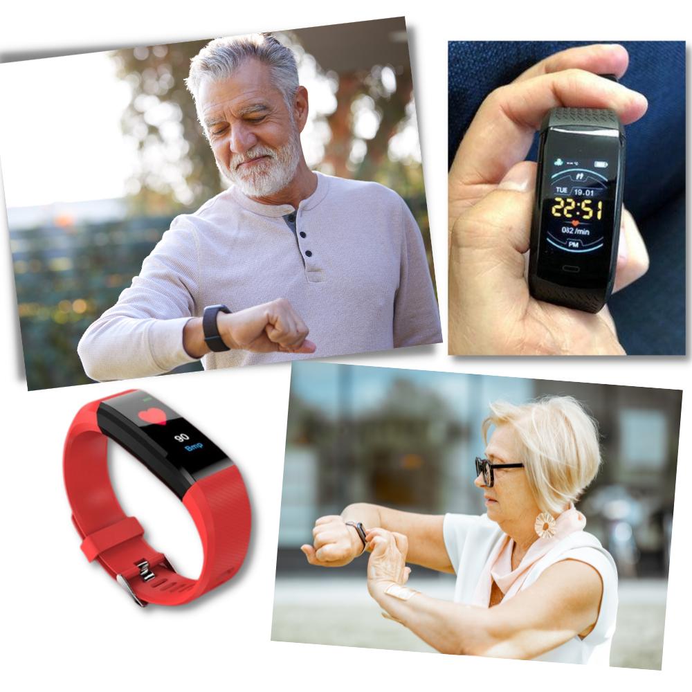 Senior Smartwatch Fitness Tracker with Heart Rate Monitoring