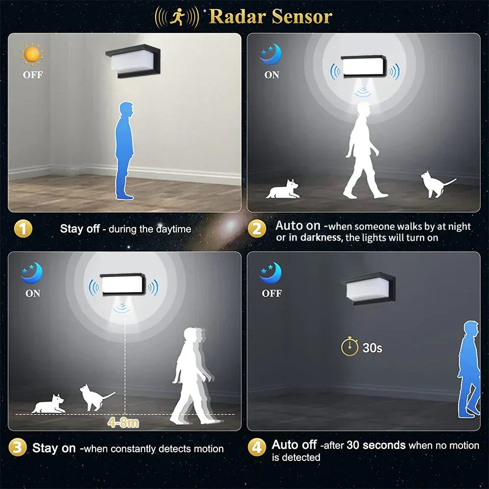 Intelligent LED Motion Sensor Wall Lamp