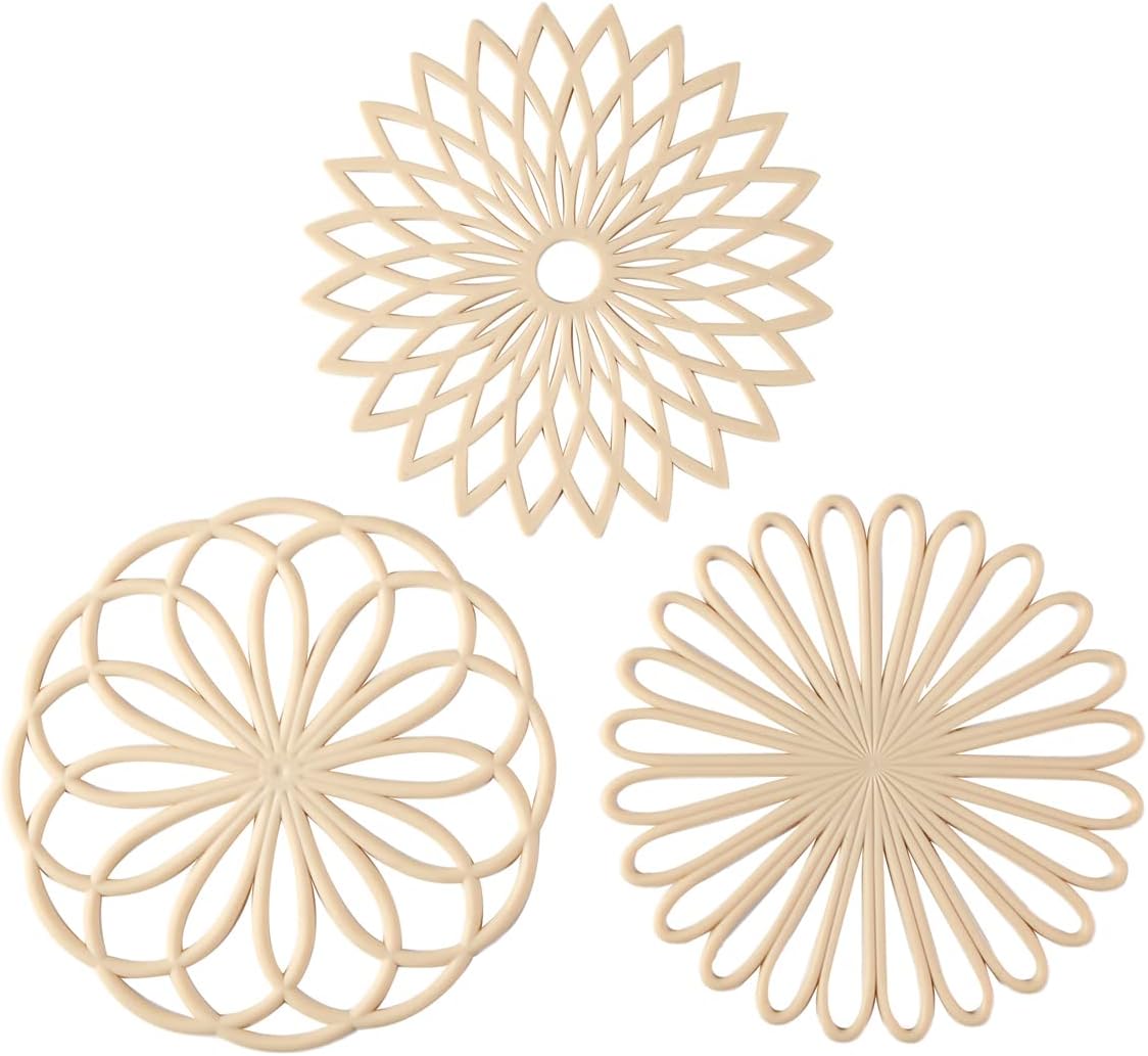 Heat Resistant Silicone Coasters Set of 3 Non-Slip Pads