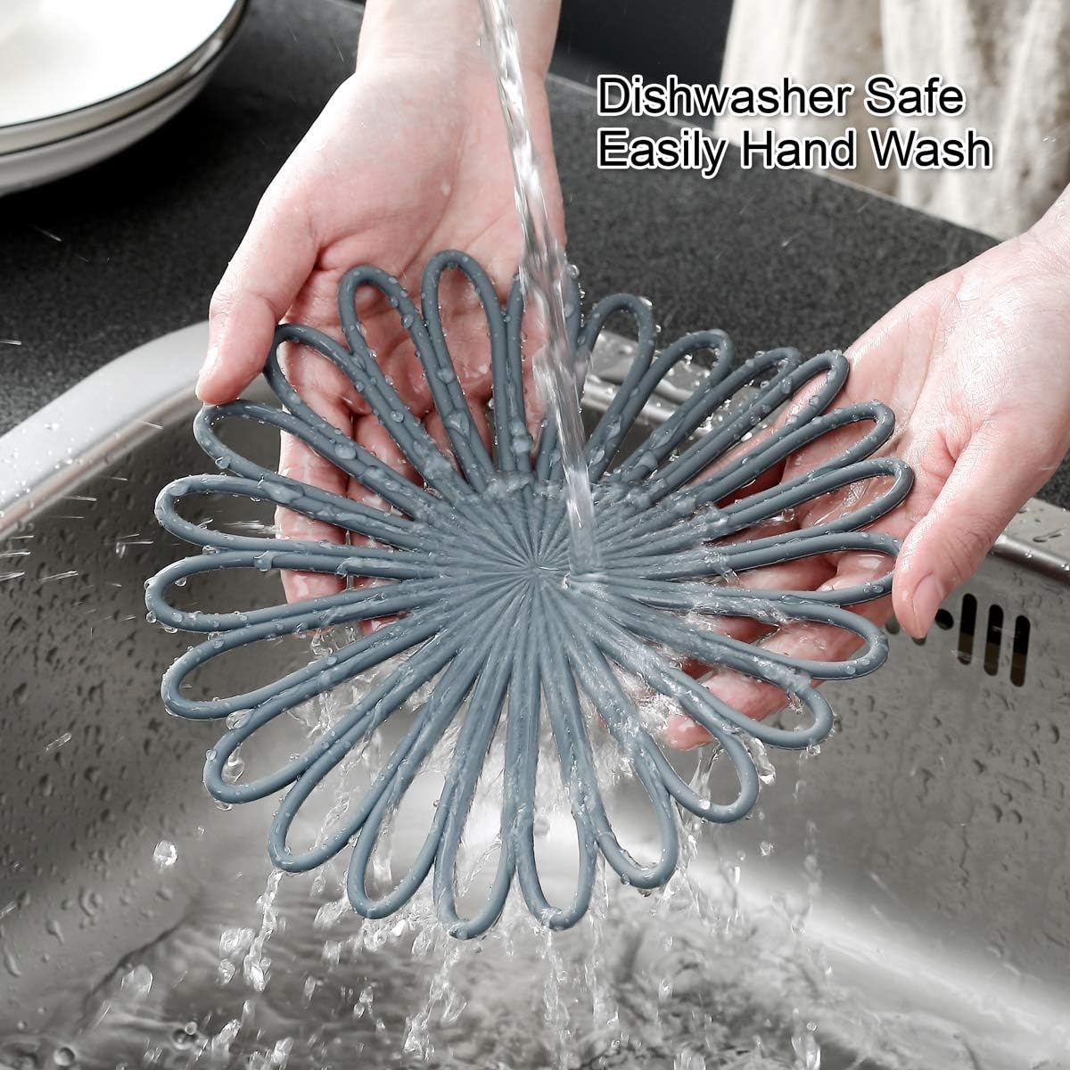 Heat Resistant Silicone Coasters Set of 3 Non-Slip Pads