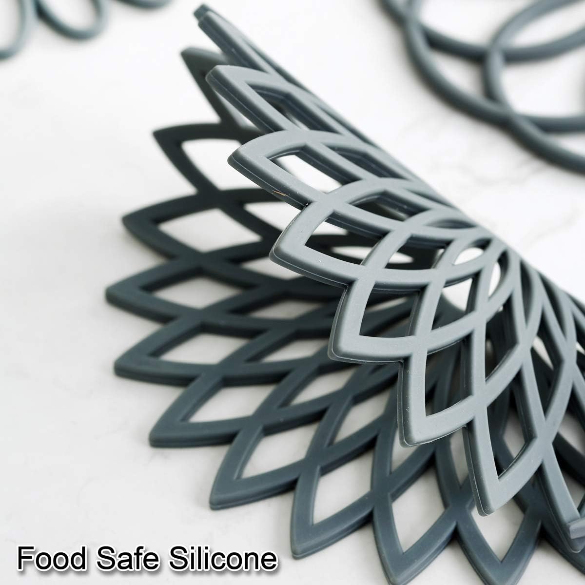 Heat Resistant Silicone Coasters Set of 3 Non-Slip Pads