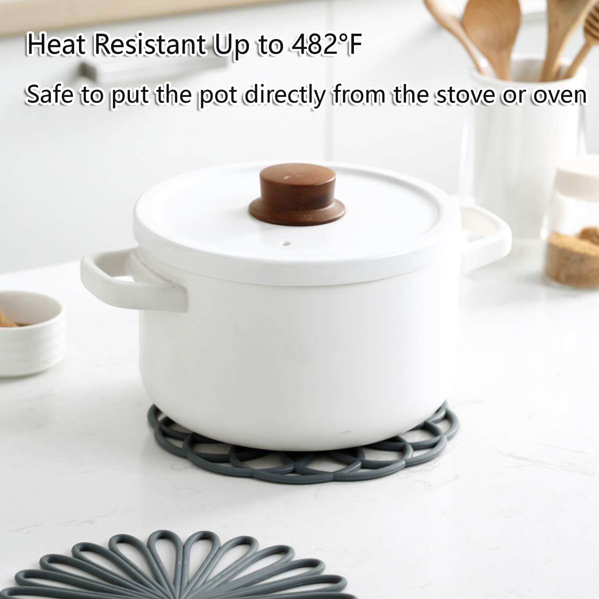 Heat Resistant Silicone Coasters Set of 3 Non-Slip Pads