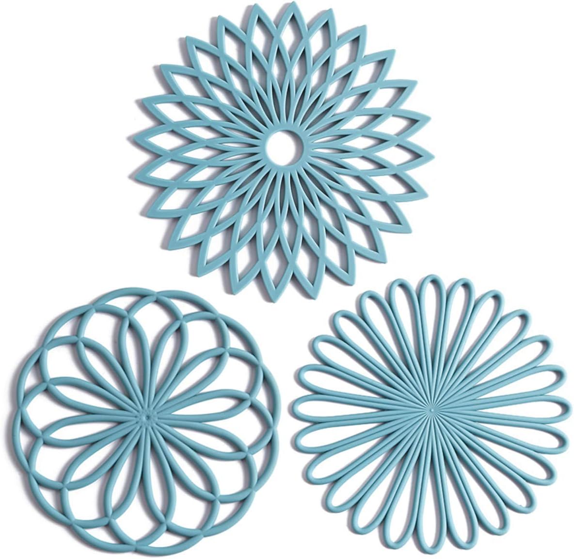 Heat Resistant Silicone Coasters Set of 3 Non-Slip Pads